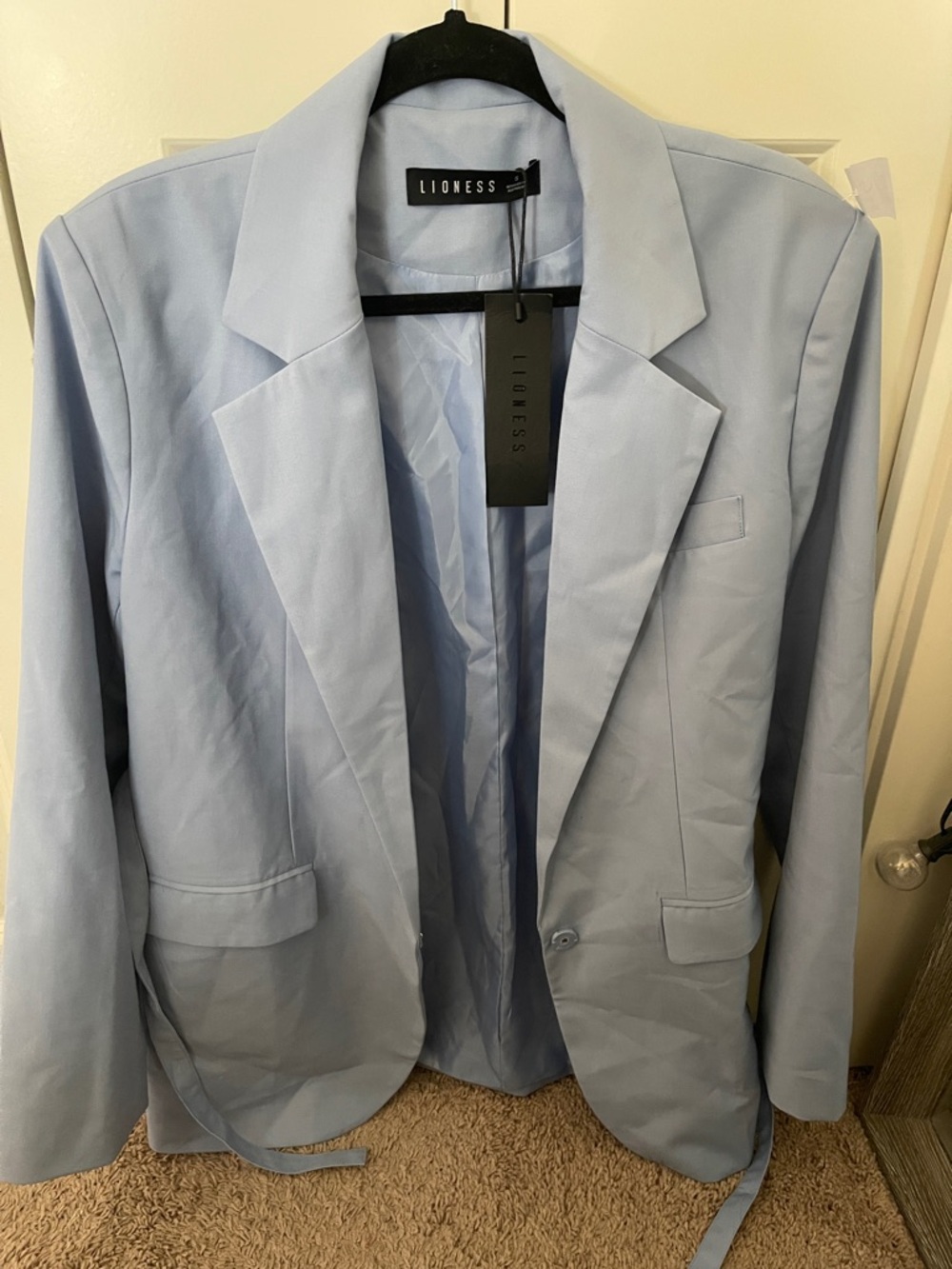 Lioness Pastel Blue Single-Button Blazer